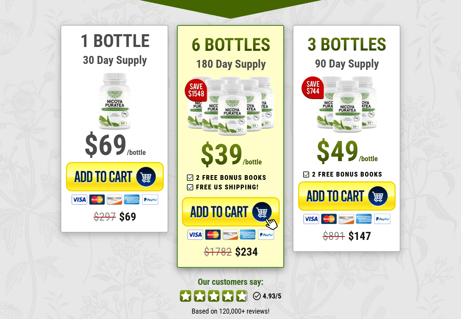 Nicoya PuraTea pricing
